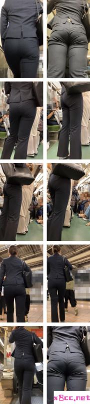 Fae22@ダークグレーパンツスーツ(後編)『電車は乗り換えてもこのパンツスーツ尻は乗り換えられない！』 